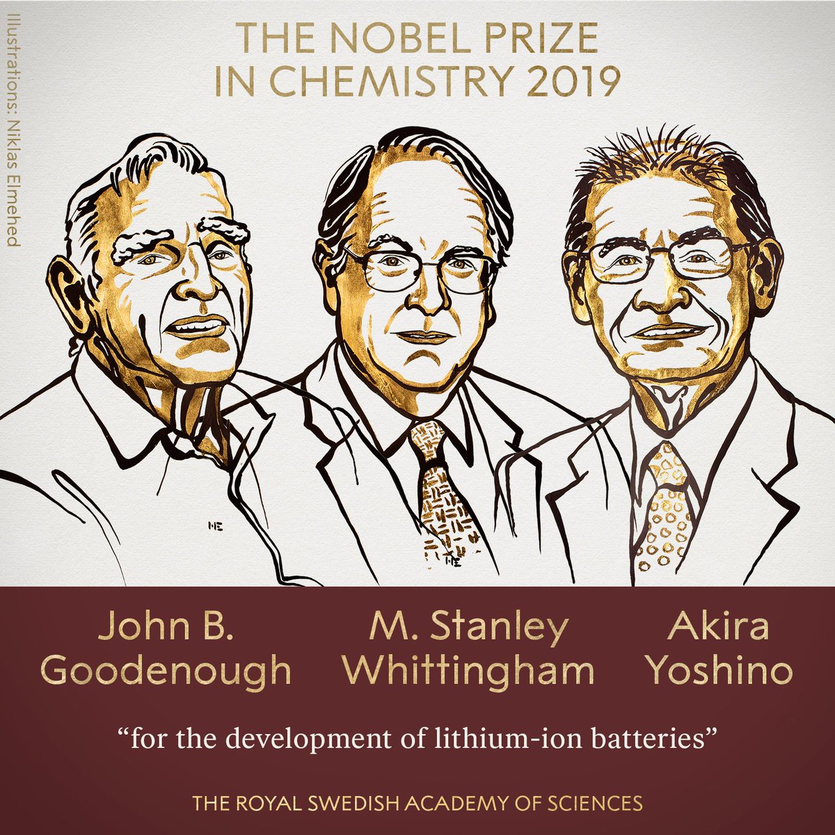 The Nobel Prize in Chemistry 2019 rewards the development of the lithium-ion battery